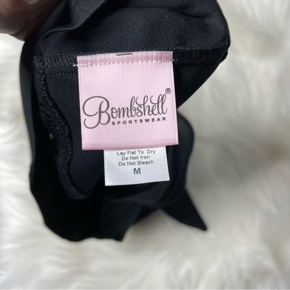 Bombshell Sportswear Tie Back Crop Workout Gym Mesh Tank Top sz M - Picture 6 of 8